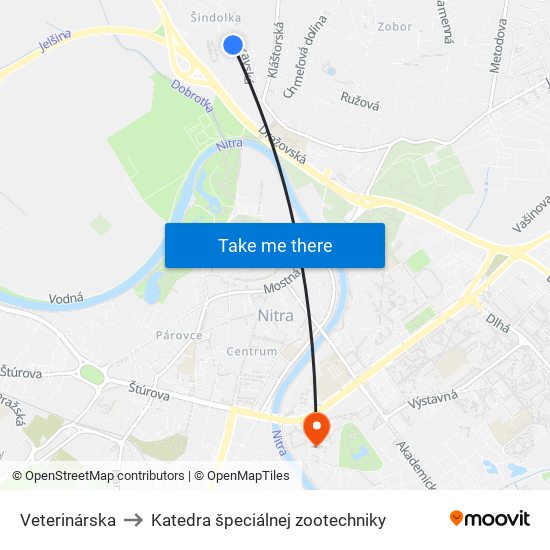 Veterinárska to Katedra špeciálnej zootechniky map