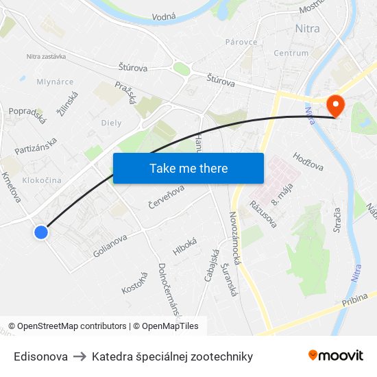 Edisonova to Katedra špeciálnej zootechniky map