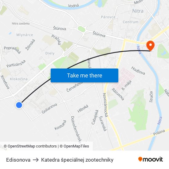 Edisonova to Katedra špeciálnej zootechniky map