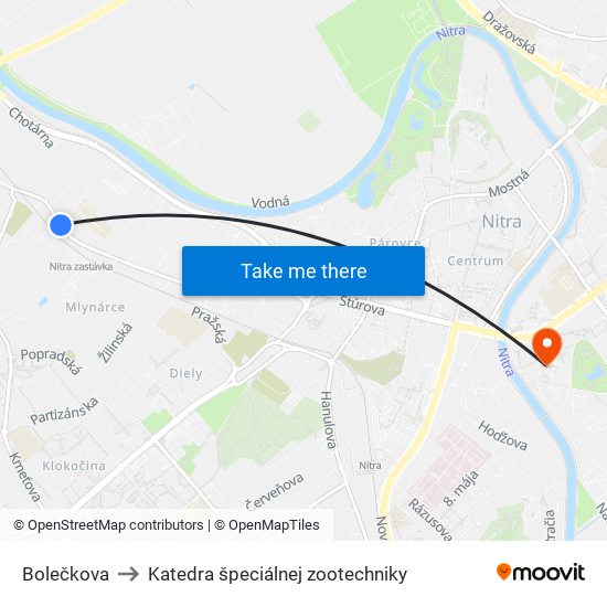 Bolečkova to Katedra špeciálnej zootechniky map