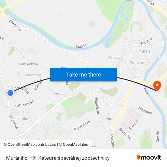 Murániho to Katedra špeciálnej zootechniky map