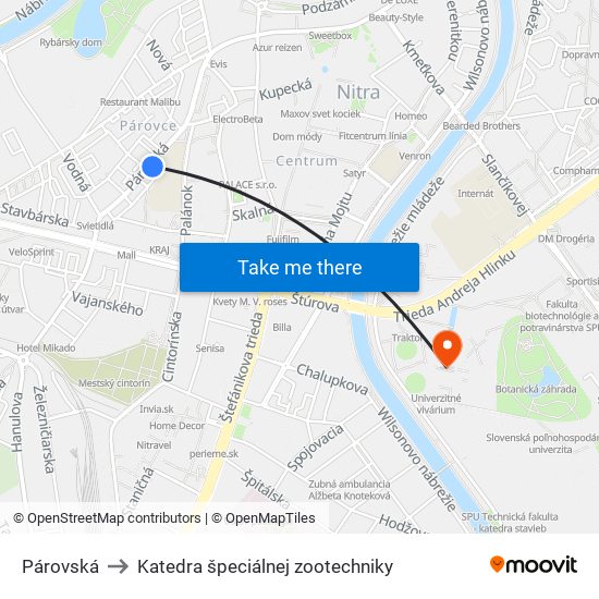 Párovská to Katedra špeciálnej zootechniky map