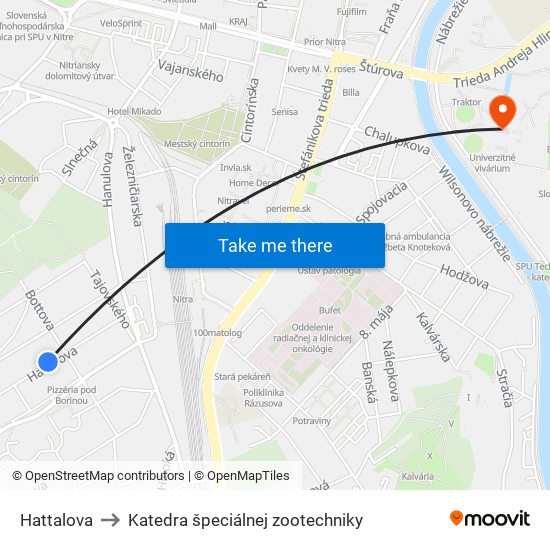 Hattalova to Katedra špeciálnej zootechniky map