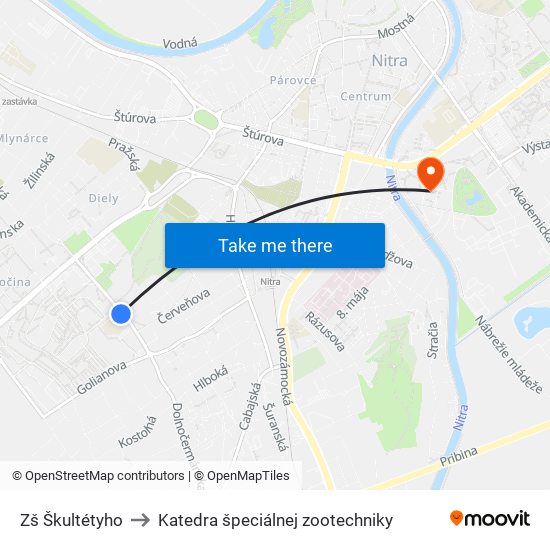 Zš Škultétyho to Katedra špeciálnej zootechniky map