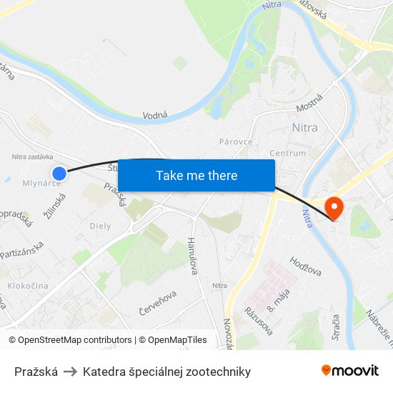 Pražská to Katedra špeciálnej zootechniky map