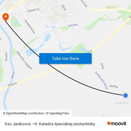 Ksc Janíkovce to Katedra špeciálnej zootechniky map