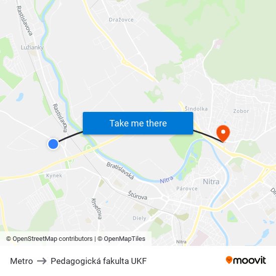 Metro to Pedagogická fakulta UKF map