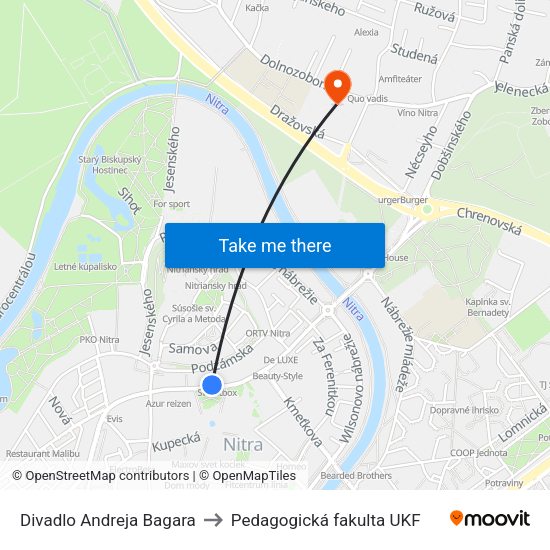 Divadlo Andreja Bagara to Pedagogická fakulta UKF map