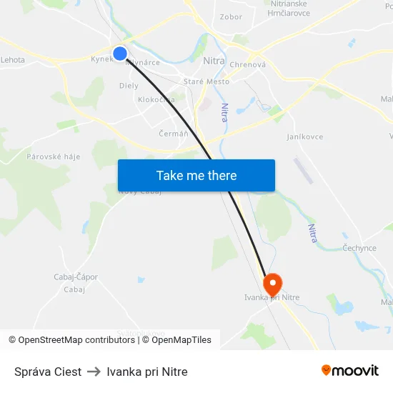 Správa Ciest to Ivanka pri Nitre map