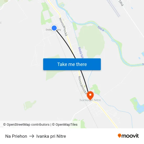 Na Priehon to Ivanka pri Nitre map
