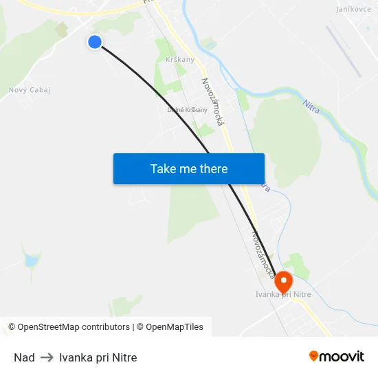 Nad to Ivanka pri Nitre map