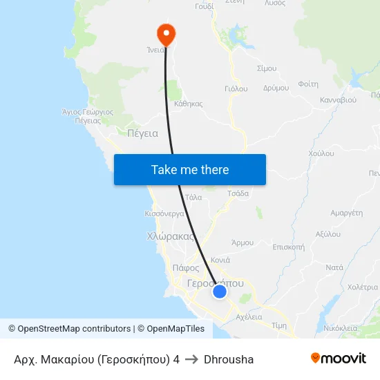 Αρχ. Μακαρίου (Γεροσκήπου) 4 to Dhrousha map