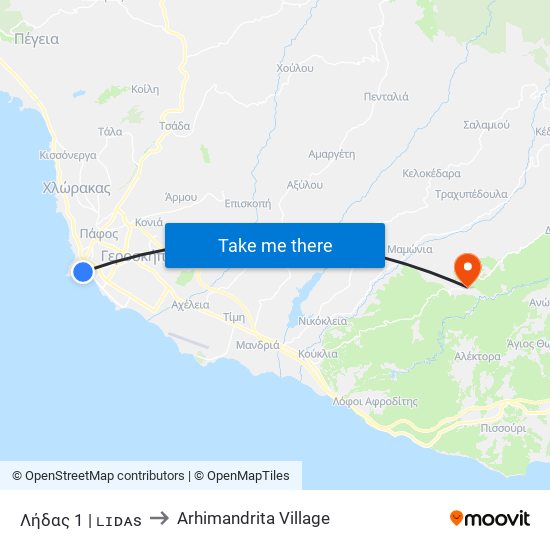 Λήδας 1 | ʟɪᴅᴀs to Arhimandrita Village map