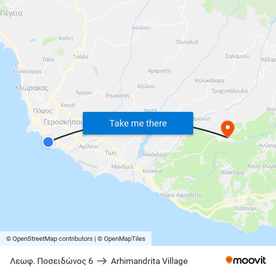Λεωφ. Ποσειδώνος 6 to Arhimandrita Village map