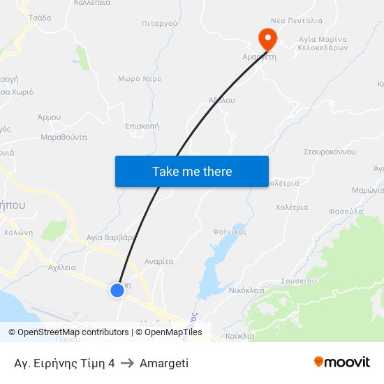 Αγ. Ειρήνης Τίμη 4 to Amargeti map