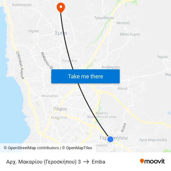 Αρχ. Μακαρίου (Γεροσκήπου) 3 to Emba map