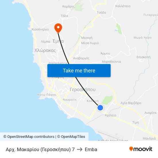 Αρχ. Μακαρίου (Γεροσκήπου) 7 to Emba map