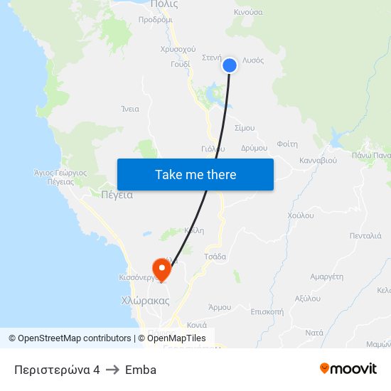 Περιστερώνα 4 to Emba map