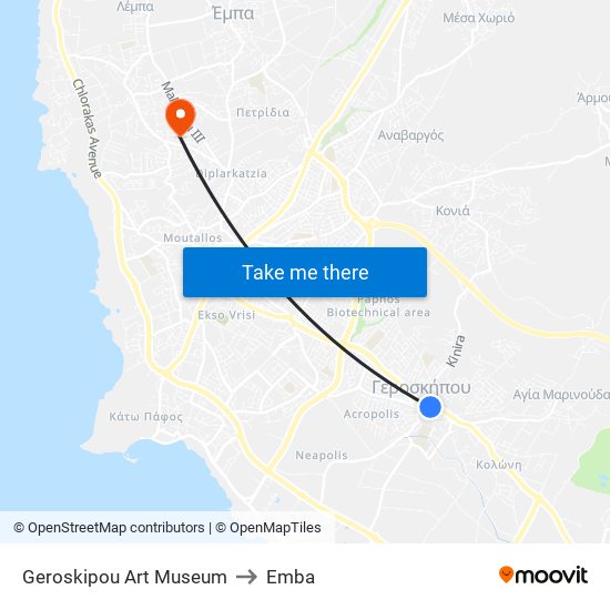 Geroskipou Art Museum to Emba map