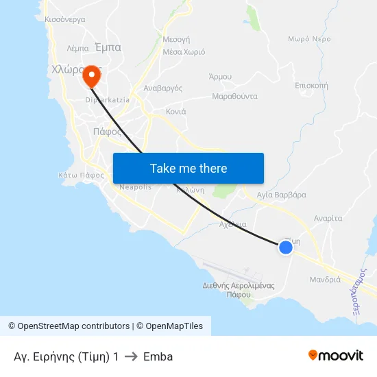 Αγ. Ειρήνης (Τίμη) 1 to Emba map