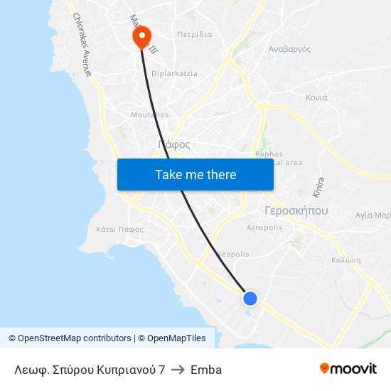Λεωφ. Σπύρου Κυπριανού 7 to Emba map