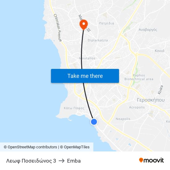 Λεωφ Ποσειδώνος 3 to Emba map