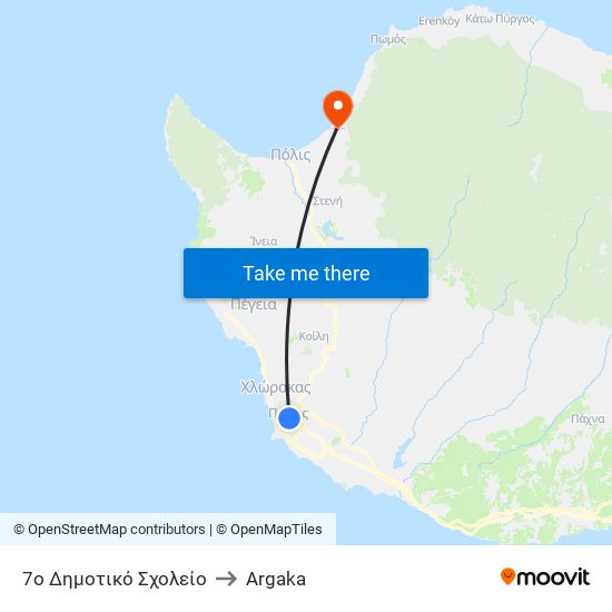 7ο Δημοτικό Σχολείο to Argaka map