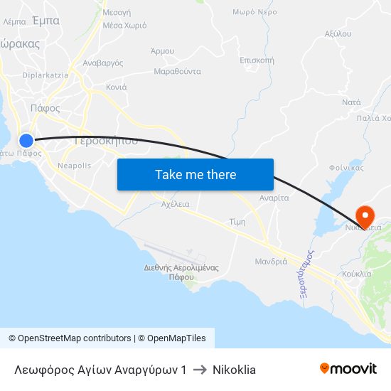 Λεωφόρος Αγίων Αναργύρων 1 to Nikoklia map