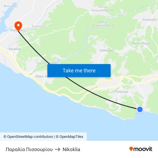 Παραλία Πισσουρίου to Nikoklia map