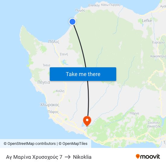 Αγ Μαρίνα Χρυσοχούς 7 to Nikoklia map