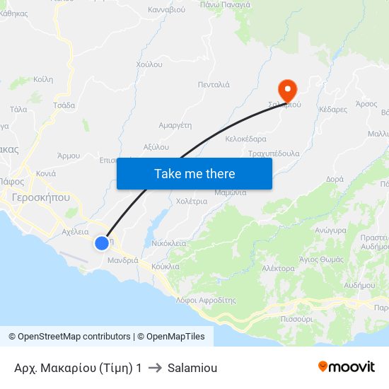 Αρχ. Μακαρίου (Τίμη) 1 to Salamiou map