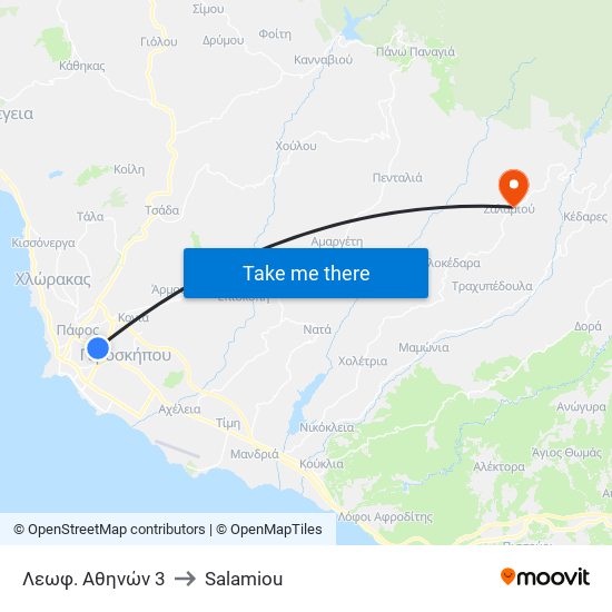 Λεωφ. Αθηνών 3 to Salamiou map