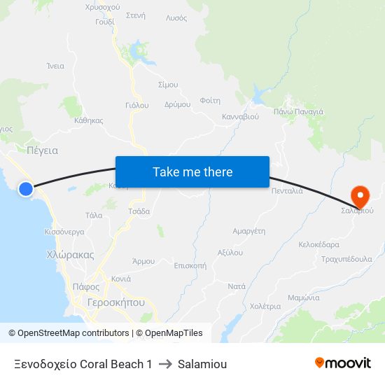 Ξενοδοχείο Coral Beach 1 to Salamiou map