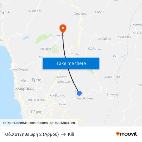 Οδ.Χατζηθεωρή 2 (Αρμου) to Kili map