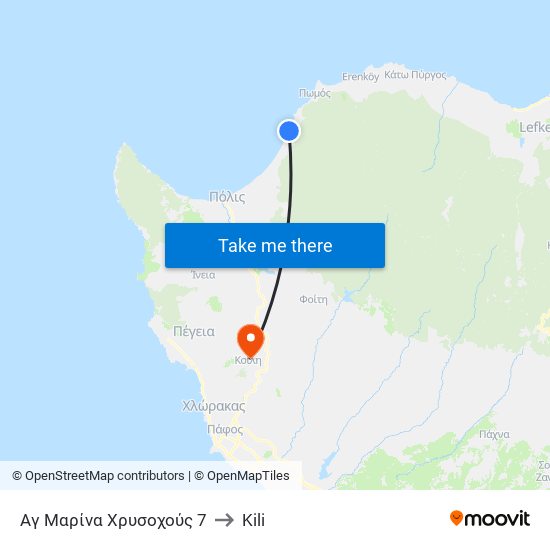 Αγ Μαρίνα Χρυσοχούς 7 to Kili map