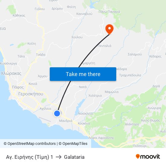 Αγ. Ειρήνης (Τίμη) 1 to Galataria map