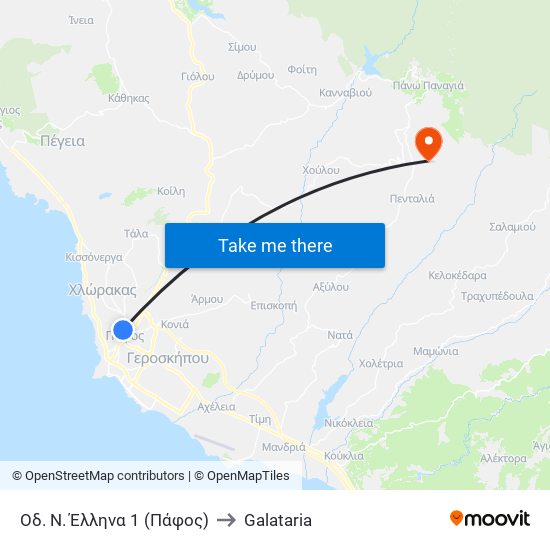 Οδ. Ν. Έλληνα 1 (Πάφος) to Galataria map
