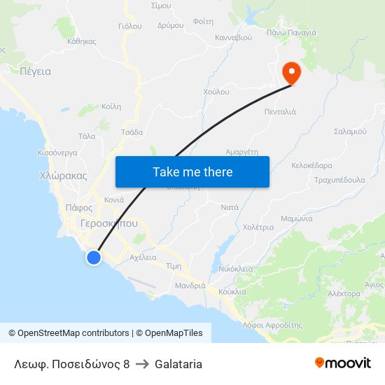 Λεωφ. Ποσειδώνος 8 to Galataria map