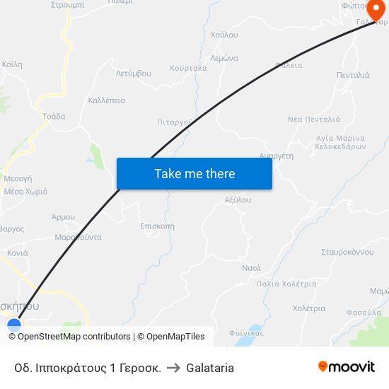 Οδ. Ιπποκράτους 1 Γεροσκ. to Galataria map