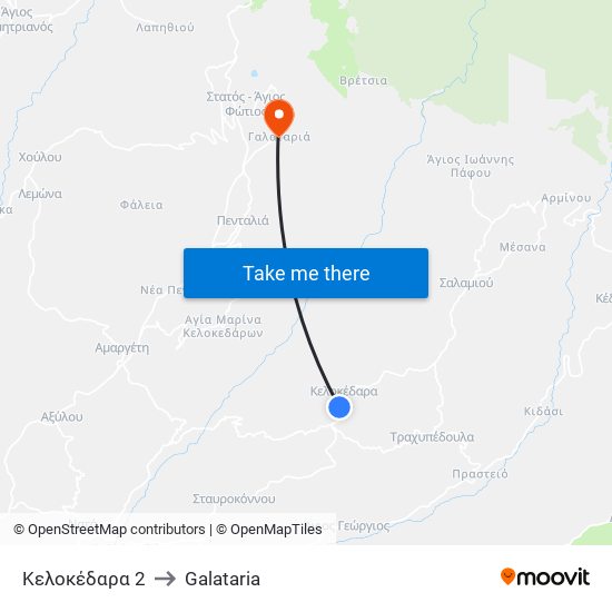 Κελοκέδαρα 2 to Galataria map