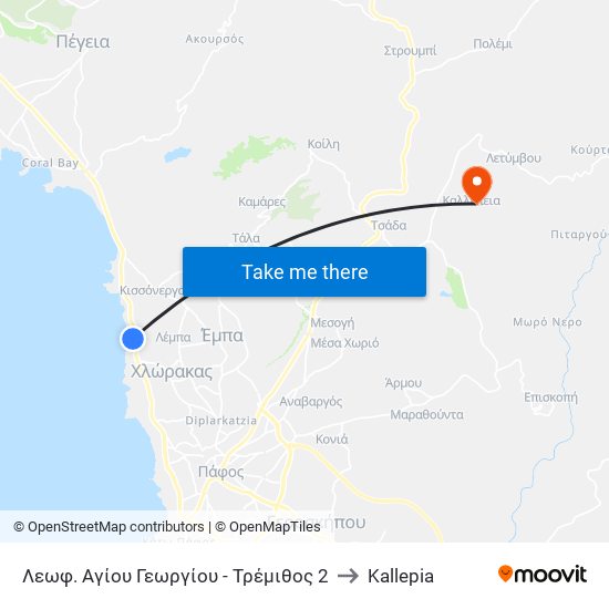 Λεωφ. Αγίου Γεωργίου - Τρέμιθος 2 to Kallepia map