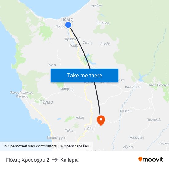 Πόλις Χρυσοχού 2 to Kallepia map