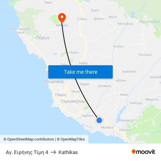 Αγ. Ειρήνης Τίμη 4 to Kathikas map