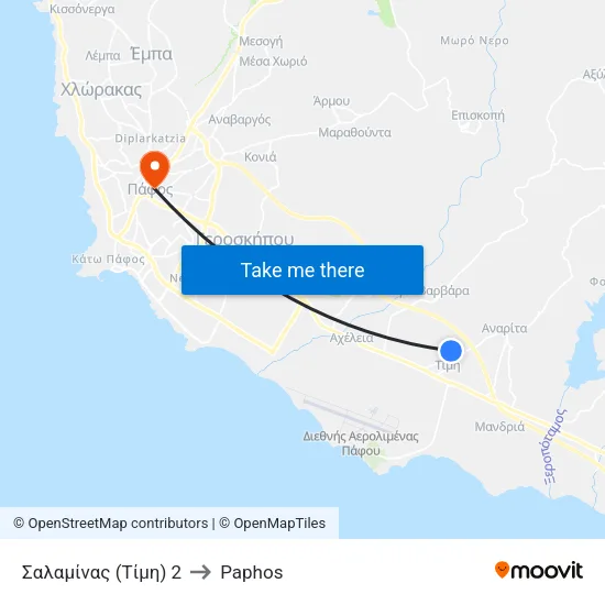 Σαλαμίνας (Τίμη) 2 to Paphos map
