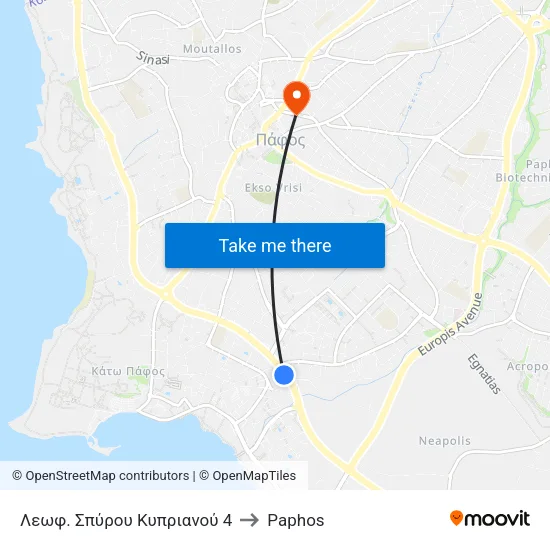 Λεωφ. Σπύρου Κυπριανού 4 to Paphos map