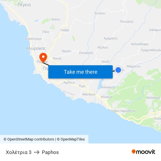 Χολέτρια 3 to Paphos map