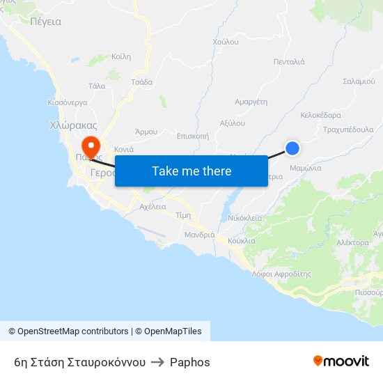 6η Στάση Σταυροκόννου to Paphos map