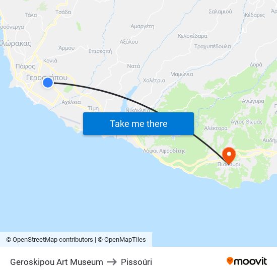 Geroskipou Art Museum to Pissoúri map