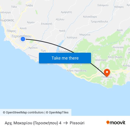 Αρχ. Μακαρίου (Γεροσκήπου) 4 to Pissoúri map