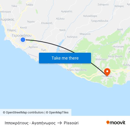 Ιπποκράτους - Αγαπήνωρος to Pissoúri map